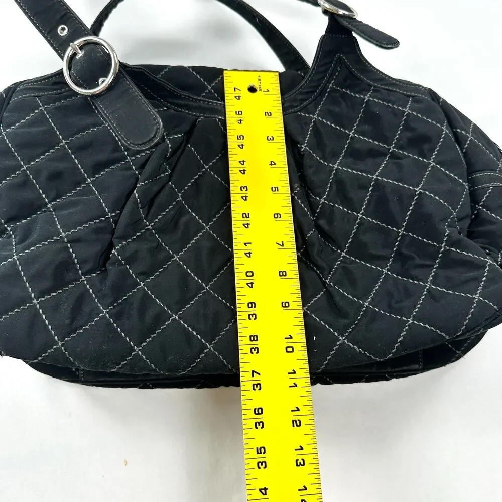 Vera Bradley Quilted Microfiber Baby Bag Black Medium Diaper Weekend Zip Top
